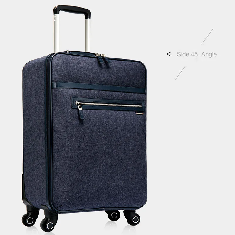 Softside Denim Fabric Zipper Travel Luggage Trolley Bags Buy Luggage