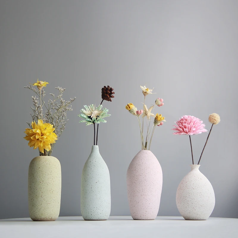 Unique Design China Supplier Handmade Simple Ceramic Flower Vase Four