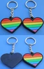 heart shape rainbow LGBT party gifts Gay pride heart rubber key chain
