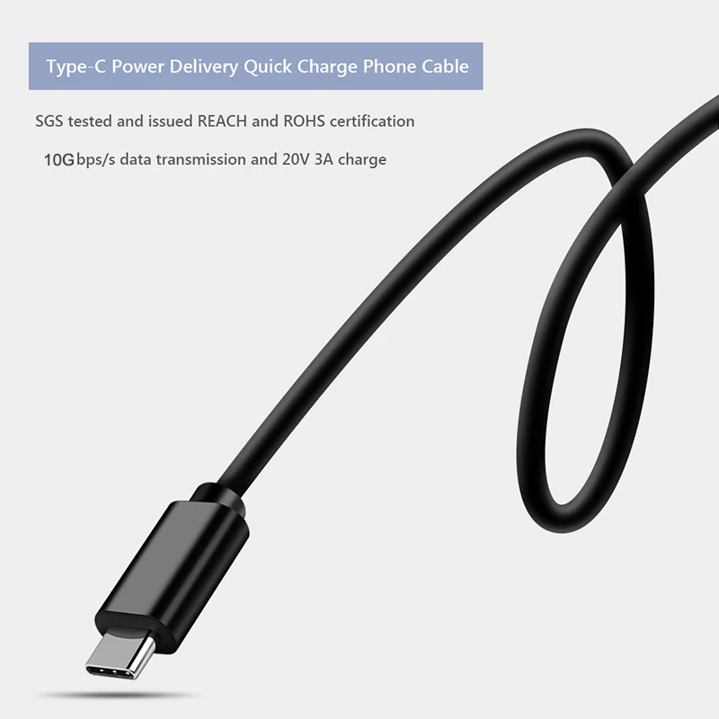 USB-IF Certified 10Gbps C to C Cable 1m 60W Charging USB 3.1 Gen 2 Type C Video Cable For 2018 Macbook Pro - ANKUX.COM