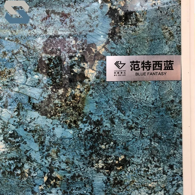Natural Fantasy galactic blue granite slabs and flooring