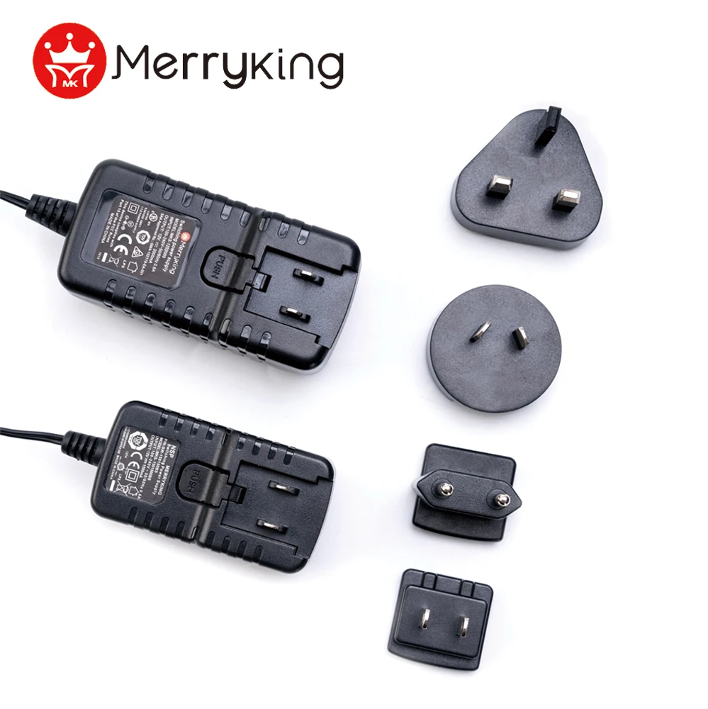 Interchangeable Plug Power Adapter 15v 2a 24v 1.5a Us Eu Uk Au Plug Ac