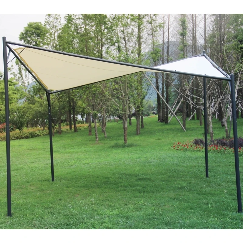 3m X 3m Deluxe Canopy Metal Awning Garden Gazebo Marquee Shelter Door