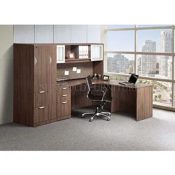 Foshan Office Furniture With Filing Cabinet L Shape Computer Table