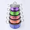 stainless steel colored cookware pot set/kitchen accessories milk pots/flat ear stock pot