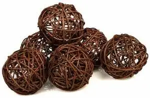 Buy 2 Packages Decorative Spheres Of 6 Brown Twig Grapevine