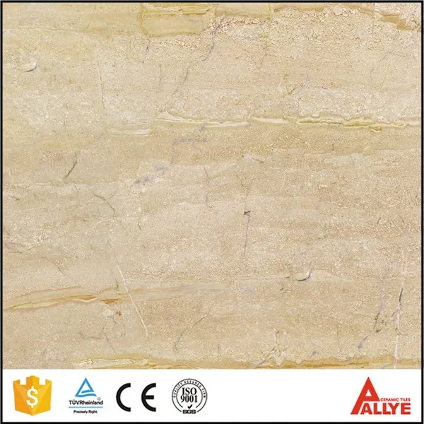 Travetine marble look polished glazed floor tile 600x600mm from Foshan Factory