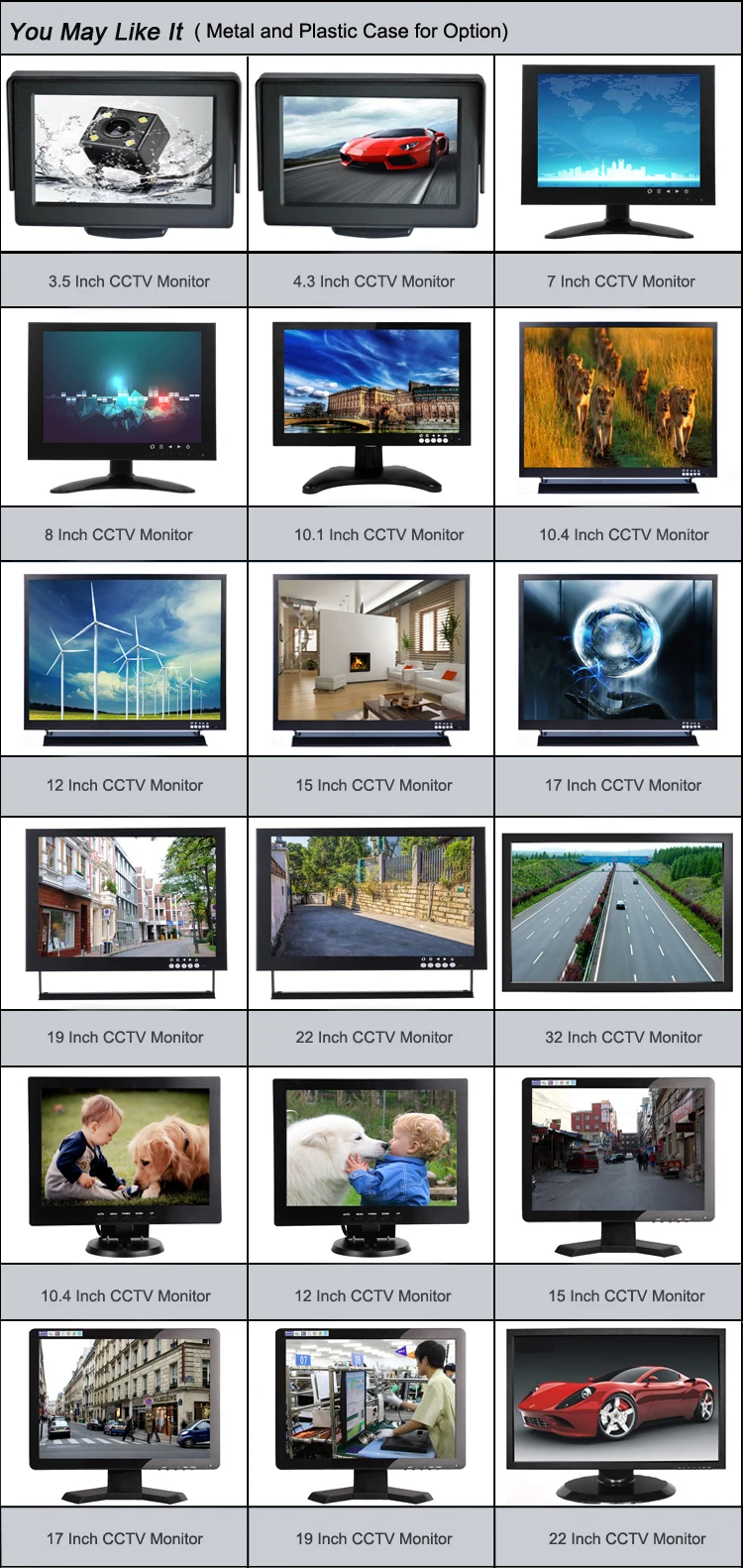 Battery powered 7 inch lcd CCTV monitor
