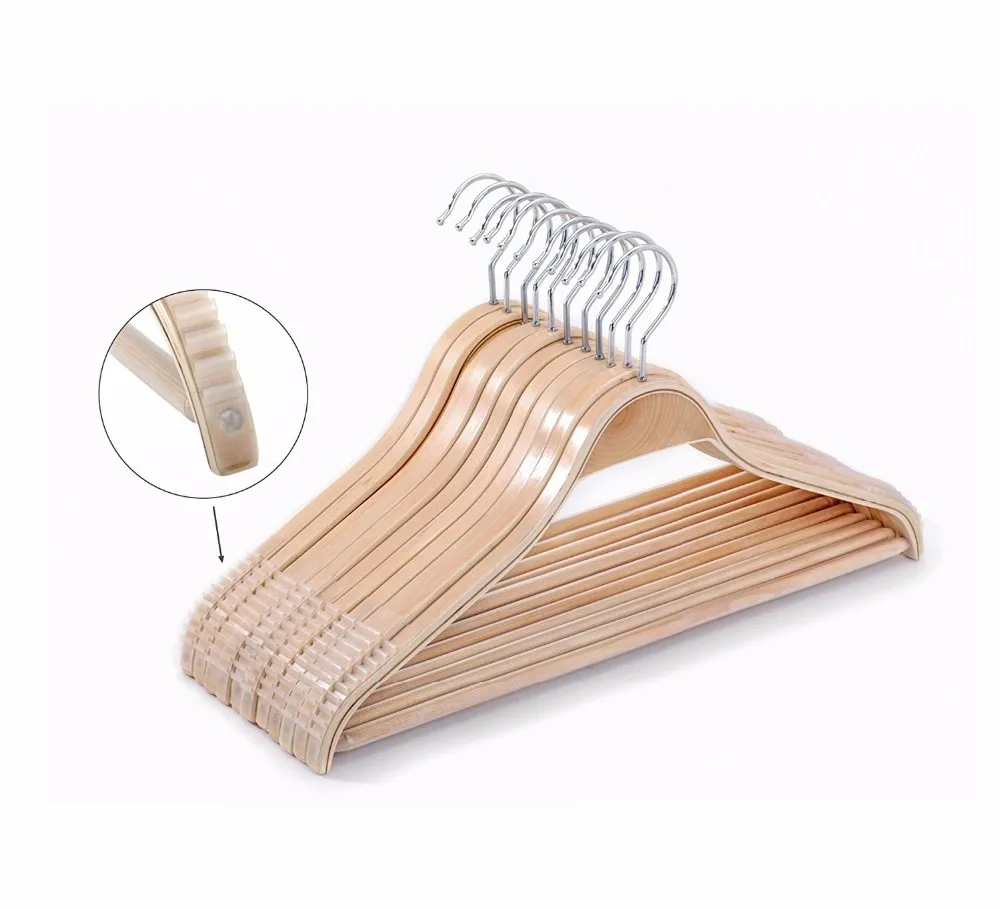 Inspring Plywood Laminated Wood Suit Hangers,Heavy Duty Wood Hangers