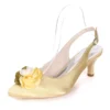0608-22A Latest Flower Pointed Toe Lady Footwear Satin Sandals Women Shoes 2019