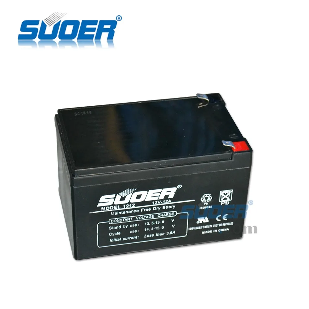 Suoer High Quality Maintenance Free Dry Battery 12V 12AH Rechargeable Li-ion Battery