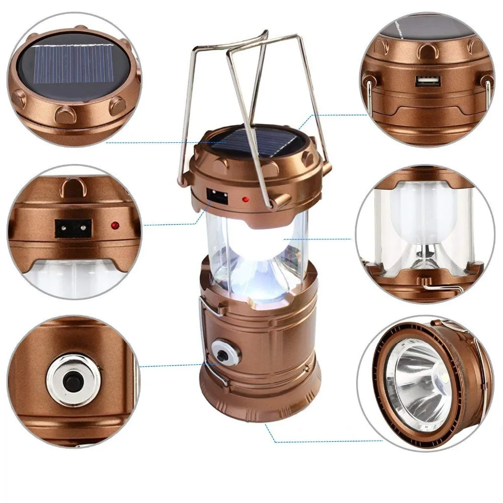 2 Pack Handheld Lantern 5v Usb Charger Solar Rechargeable Led Camping