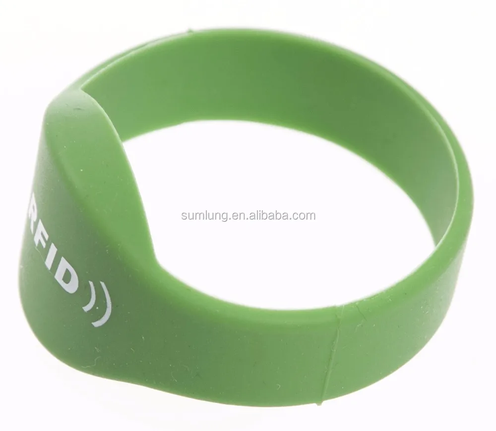 Round 50mm Green Rfid Wristband For Children Hospital Patient