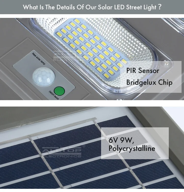 High quality outdoor IP65 aluminum 60w integrated led solar street light