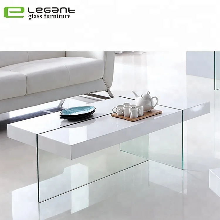 Kagawa White High Gloss Mdf Coffee Table With Tempered Glass Legs Marble Tables End Black