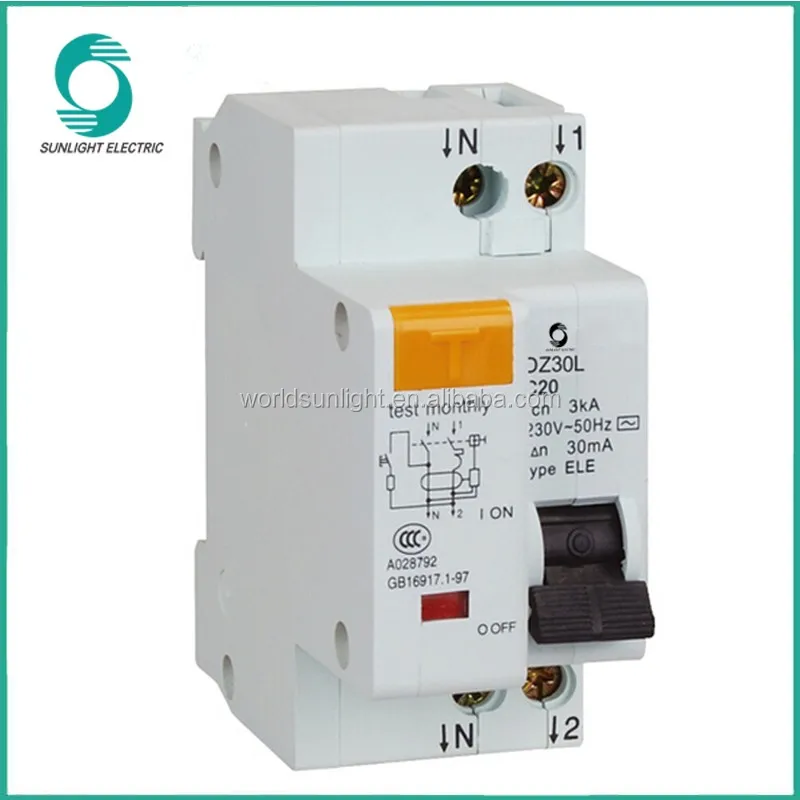 Xdz30l 1p N 30ma 100ma 300ma 500ma 6a 32a Single Phase Earth Leakage Circuit Breaker Elcb With