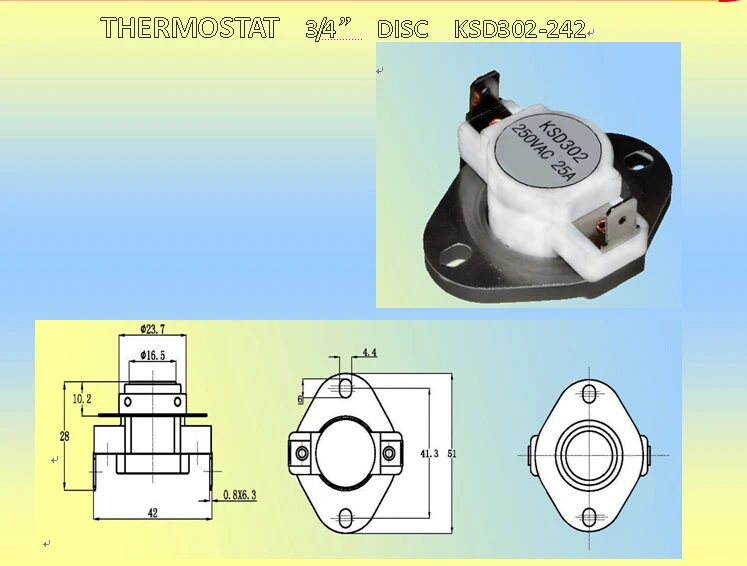 Термостат ksd302 схема подключения