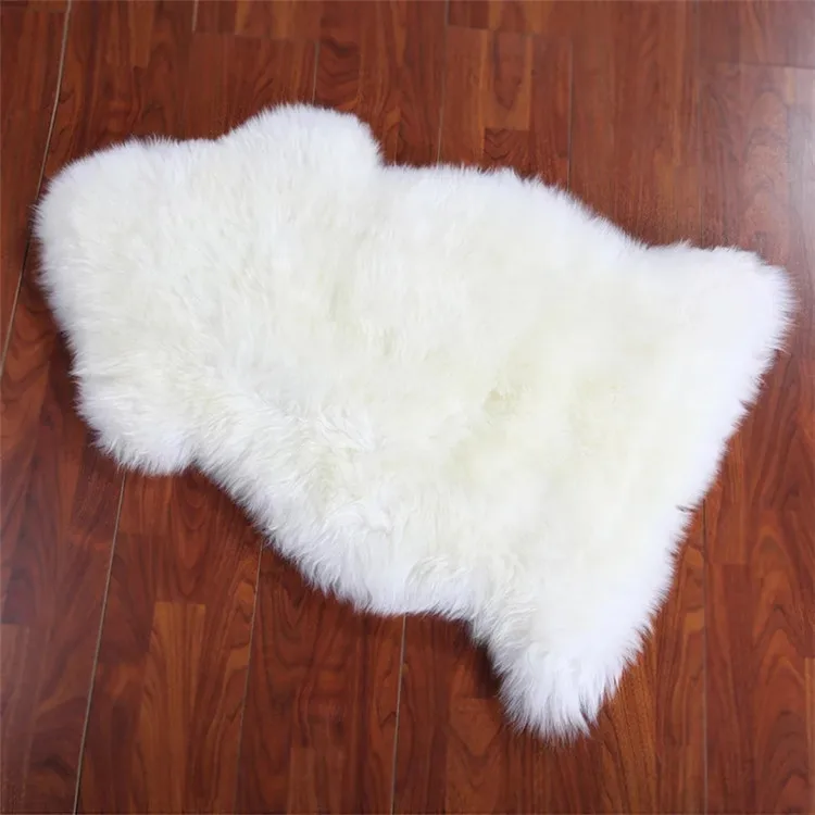 自由形状长毛绒羊毛人造羊皮毛皮白色地毯