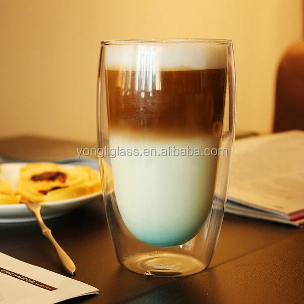 Double wall clear glass mug without handle,double wall drinking glass,double wall espresso cup