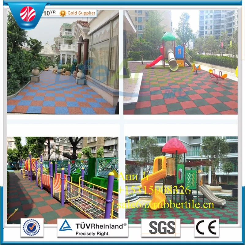 Kindergarten Park Rubber Mats Playground 50*50*3 Cm Recycled Rubberized