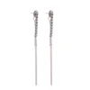 Custom Long Post Silver Plated Earrings Chain Diamond Earrings