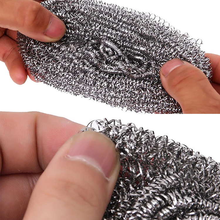Stainless Steel Scourer With Detachable Handle Cast Iron Cleaner