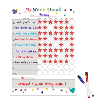 Kids Dry Erase Magnetic Star List Responsibility Goals Daily Rewards  Behavior My Chore Chart - Buy My Chore Chart,Rewards Chart,Magnetic Star  Chart ...