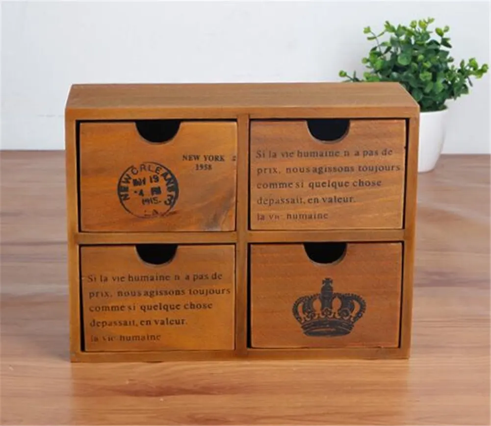 Buy Xhsp Household Grocery Wooden Crafts Drawer Storage Boxes With
