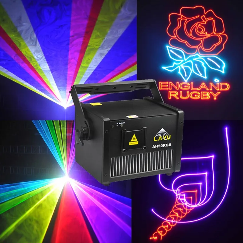 Outdoor Laser Show Equipment 8w Rgb Multi Color White Animation Writing