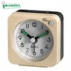 Popular Mini square customise colour ABS Small Handy 5.5cm slient alarm clock for travelers