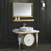 Stainless Steel Laundry Sink Marble Top Bathroom Vanity Cabinet