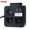 european 3way 4 usb charger power extension multiple socket