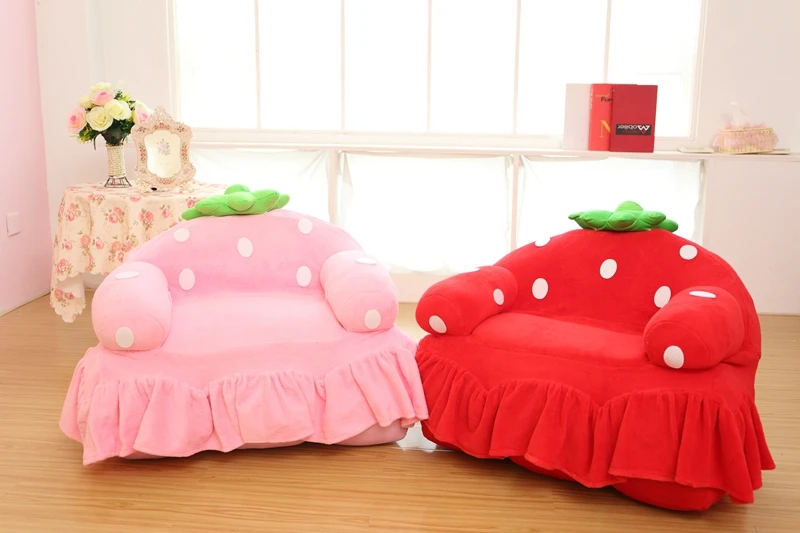 1pcs 52cm Small Round Pink Strawberry Sofa Girl Birthday Gift