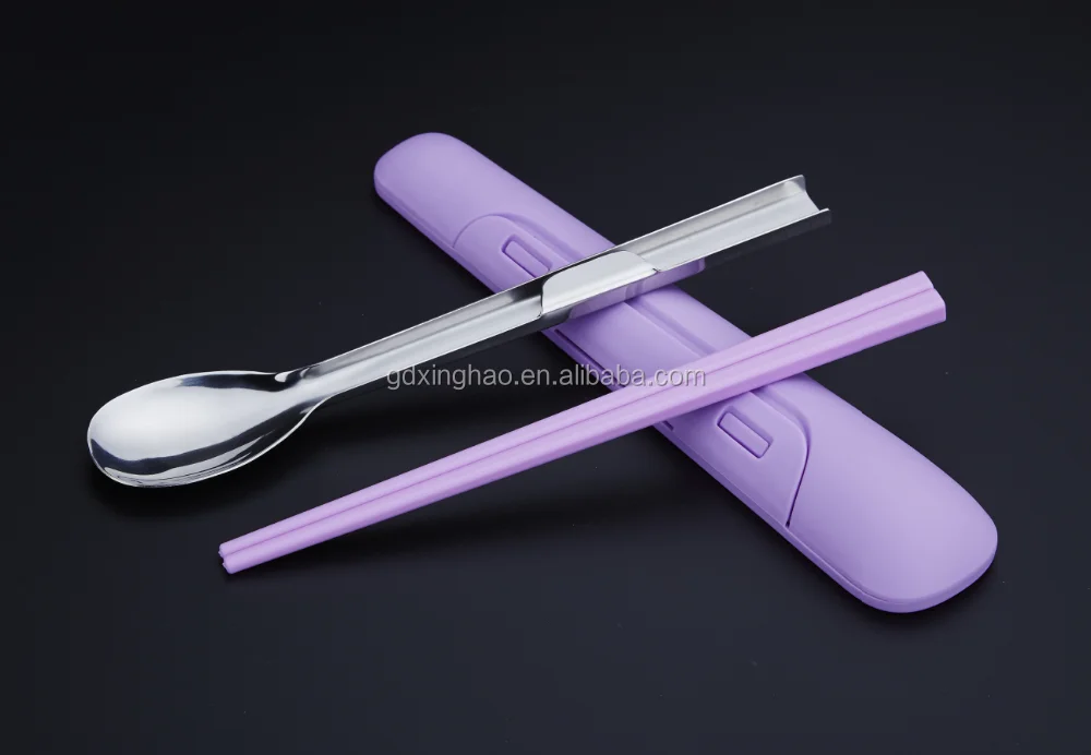 Best Selling Plastic Dinner Sets Stainless Steel Spoon and Plastic Chopsticks