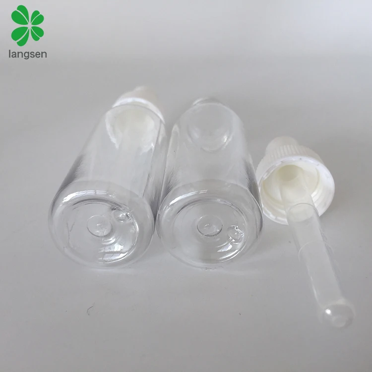 30ml plastic PET clear bottle with dropper