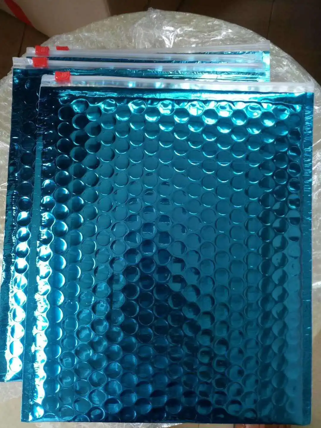 Metallic Zipper Bubble Bag Bubble Zip Lock Bag With Bubble For Packing