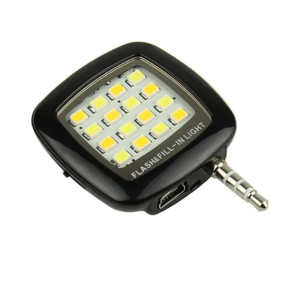 Mini 16 LEDs Night Using Enhancing Dimmable Camera Selfie Flash Light