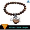 Custom DIY natural stone beads charm bracelet lock and key heart love charm bracelet