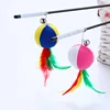 Name list products new feather plush ball teaser wand cat toys