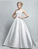 Lace satin embroidery bridal wedding dress ball gown made in Suzhou manufacturer