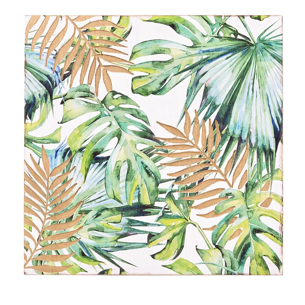 Картина тропические листья с поталью