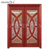 Multi functional elegant carved sliding wood door mechanism for house