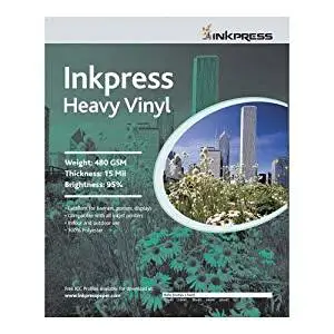 Inkpress Signage Media, Heavy Weight 15mil Vinyl Scrim Banner Material, 17"x40' Roll for Indoor / Outdoor Use