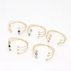 LS-S782 Wholesale Multicolor semicircle Turquoise 3 time bangle with 24k real gold plated high quality
