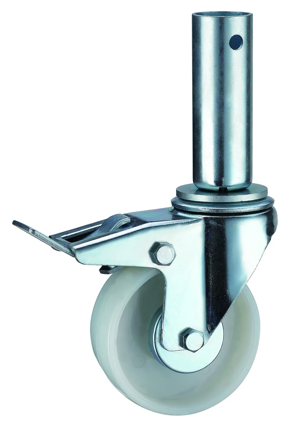 Heavy Duty 8 Inch Iron Core Rubber Tire Swivel Locking Caster Wheel For