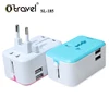 All in One Universal travel adapter plug with socket multipurpose travel adapter, travel charger with 2 usb ports for promotion