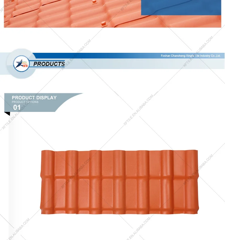 Synthetic resin roofing sheet /ASA spanish roofing tile /ASA pvc plastic roof tile