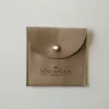 Button closure suede pouch case OEM jewelry bag