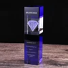 2D 3D Crystal Engraving Craft, Clear Crystal Glass Cube Paperweight