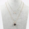 New Design Gold Bead Chain Necklace Fashion Crystal Druzy Necklace Pendant Jewelry For Woman